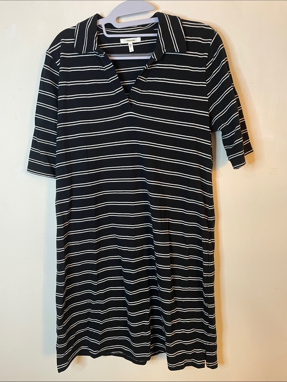 Maurice Black & White Striped Polo Tunic Dress